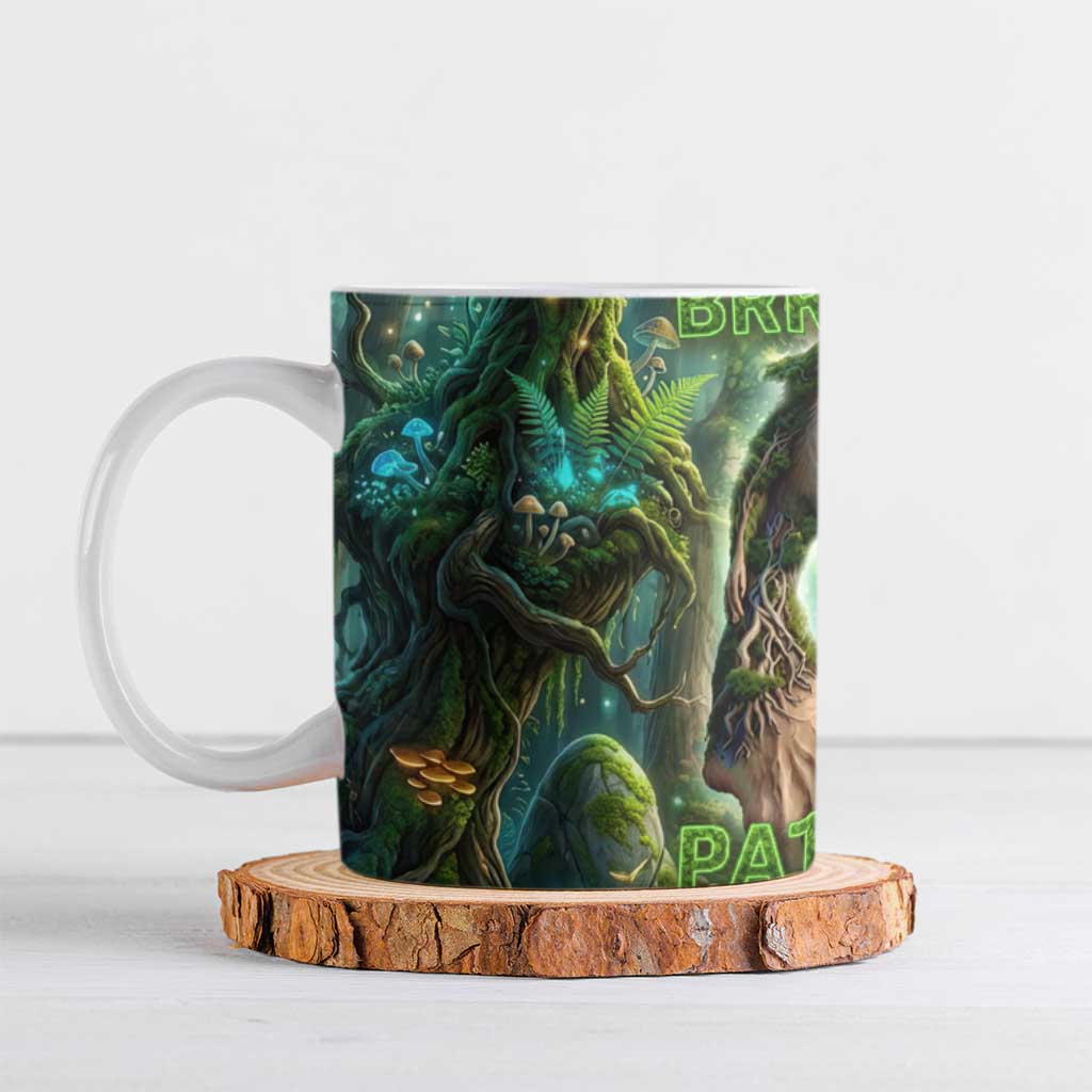 Brr Brr Patapim Ceramic Mug Glowing Heart and Magical Tree Roots in Enchanted Woods