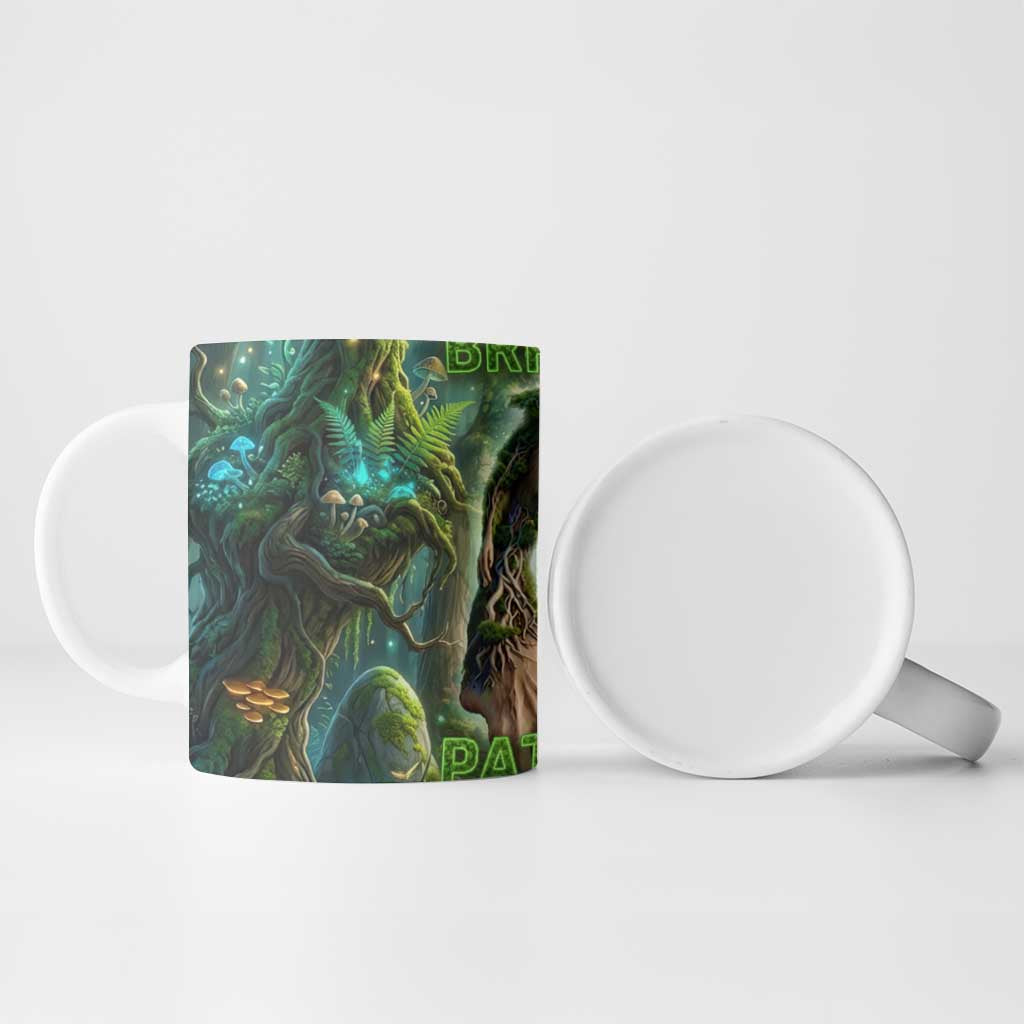 Brr Brr Patapim Ceramic Mug Glowing Heart and Magical Tree Roots in Enchanted Woods