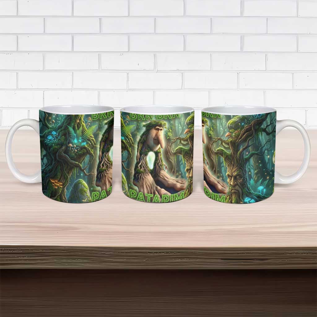 Brr Brr Patapim Ceramic Mug Glowing Heart and Magical Tree Roots in Enchanted Woods