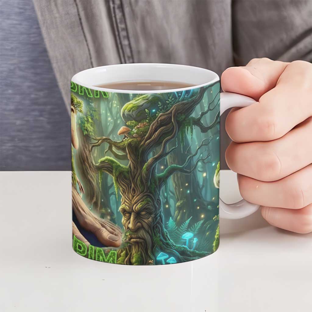 Brr Brr Patapim Ceramic Mug Glowing Heart and Magical Tree Roots in Enchanted Woods
