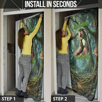 Brr Brr Patapim Door Cover Glowing Heart and Magical Tree Roots in Enchanted Woods