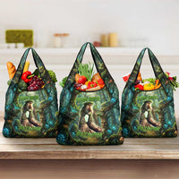 Brr Brr Patapim Grocery Bag Glowing Heart and Magical Tree Roots in Enchanted Woods