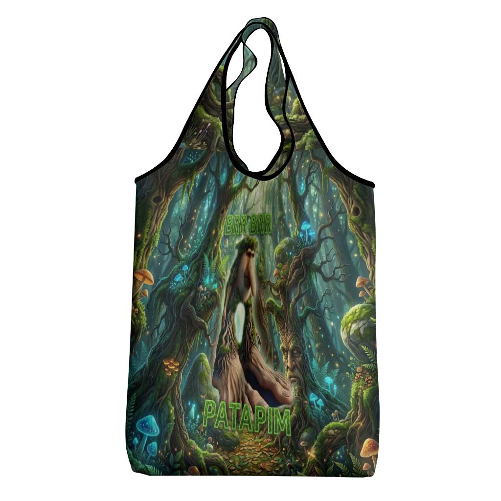 Brr Brr Patapim Grocery Bag Glowing Heart and Magical Tree Roots in Enchanted Woods