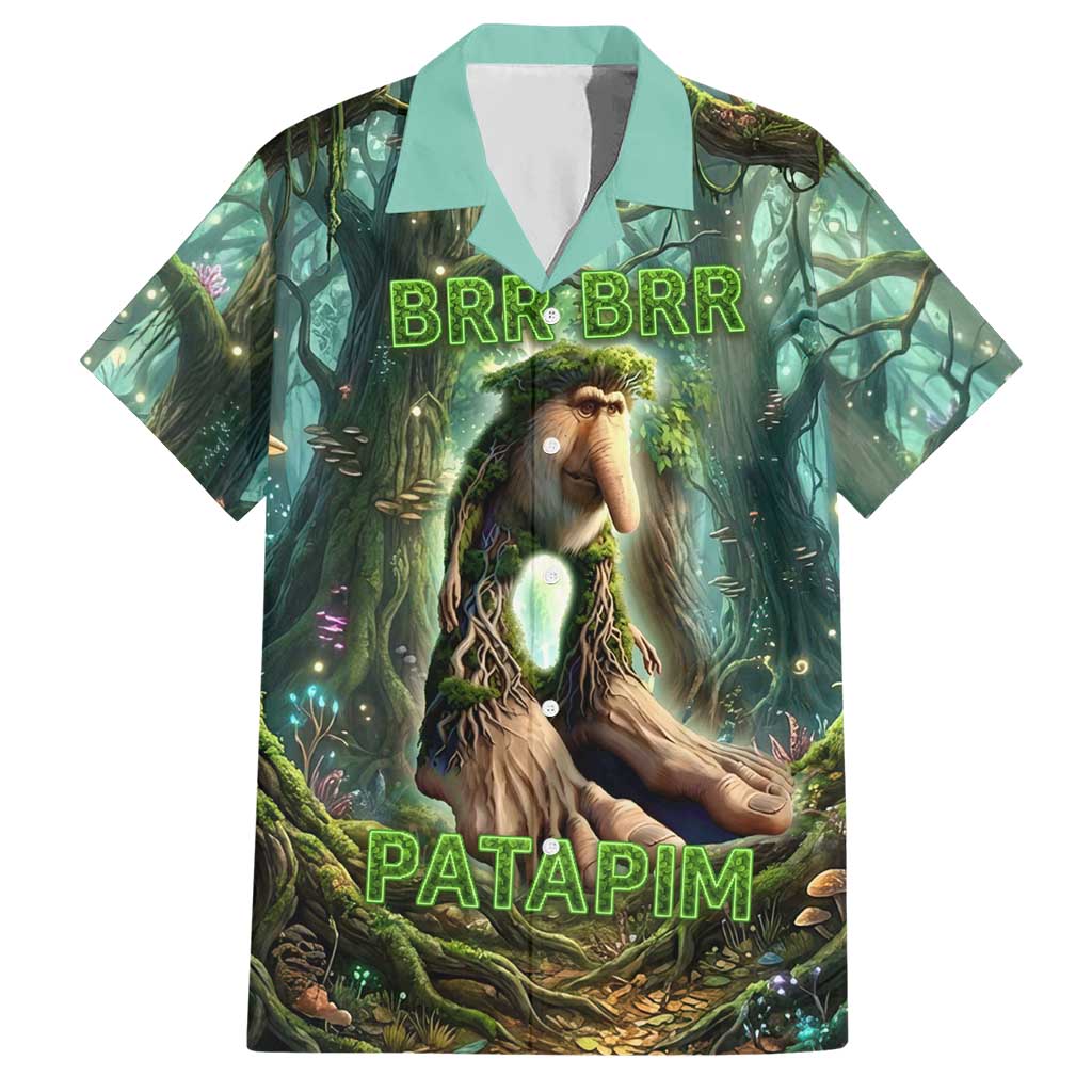 Brr Brr Patapim Hawaiian Shirt Glowing Heart and Magical Tree Roots in Enchanted Woods