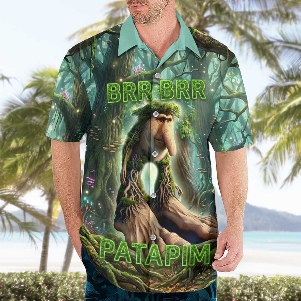 Brr Brr Patapim Hawaiian Shirt Glowing Heart and Magical Tree Roots in Enchanted Woods