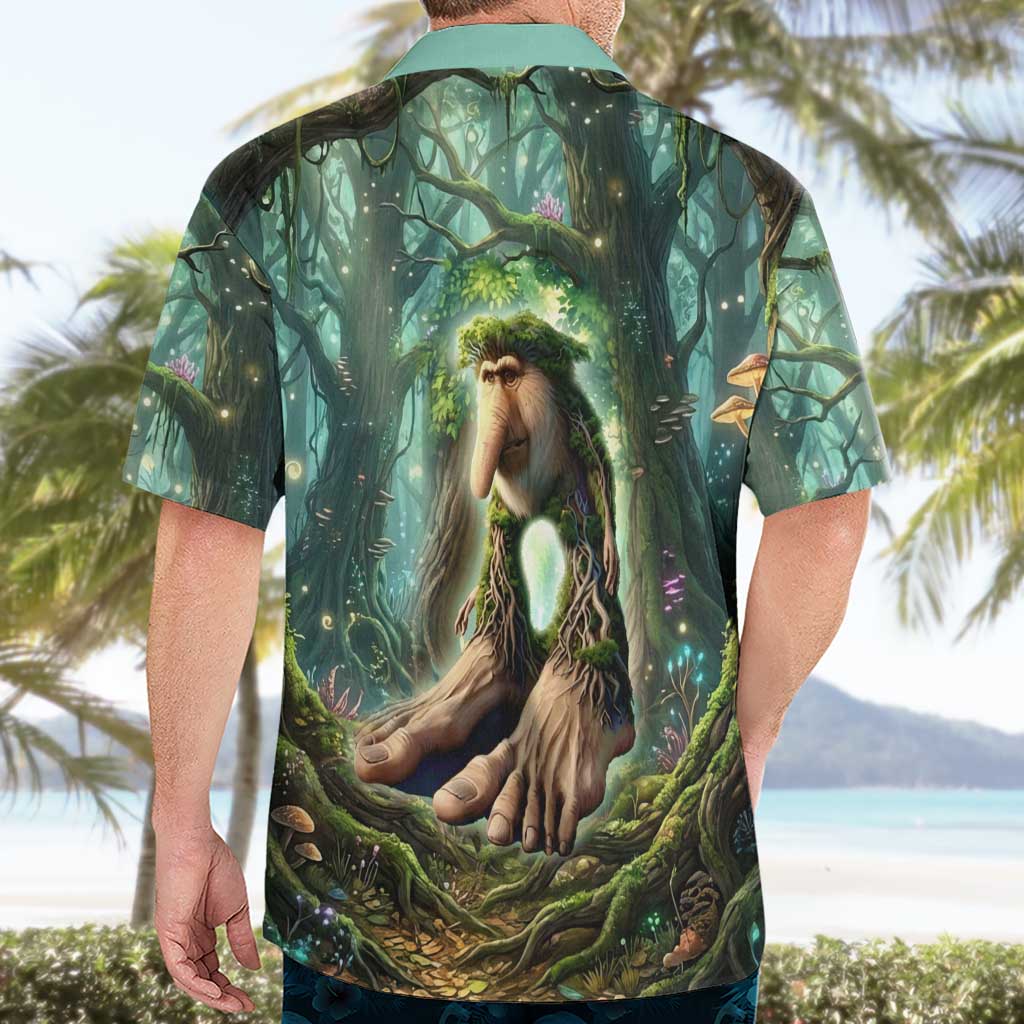 Brr Brr Patapim Hawaiian Shirt Glowing Heart and Magical Tree Roots in Enchanted Woods