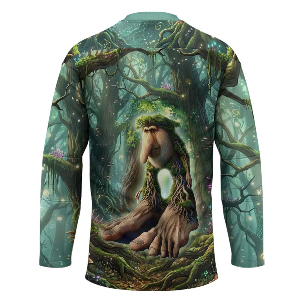 Brr Brr Patapim Hockey Jersey Glowing Heart and Magical Tree Roots in Enchanted Woods