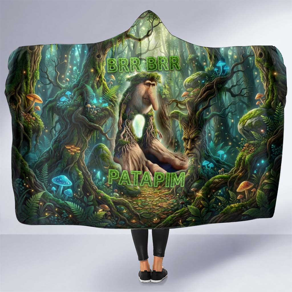 Brr Brr Patapim Hooded Blanket Glowing Heart and Magical Tree Roots in Enchanted Woods