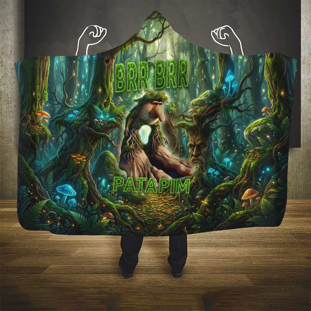 Brr Brr Patapim Hooded Blanket Glowing Heart and Magical Tree Roots in Enchanted Woods