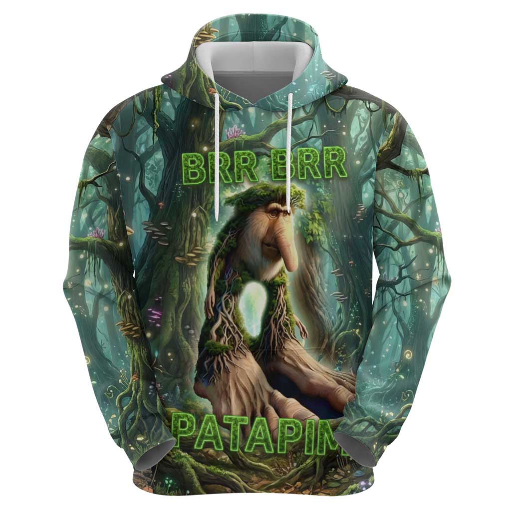Brr Brr Patapim Hoodie Glowing Heart and Magical Tree Roots in Enchanted Woods