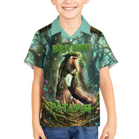 Brr Brr Patapim Kid Hawaiian Shirt Glowing Heart and Magical Tree Roots in Enchanted Woods