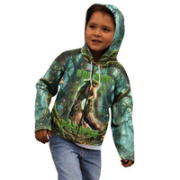 Brr Brr Patapim Kid Hoodie Glowing Heart and Magical Tree Roots in Enchanted Woods