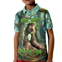 Brr Brr Patapim Kid Polo Shirt Glowing Heart and Magical Tree Roots in Enchanted Woods