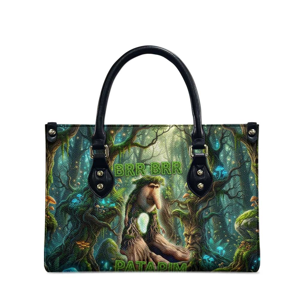 Brr Brr Patapim Leather Bag Glowing Heart and Magical Tree Roots in Enchanted Woods
