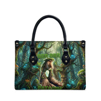 Brr Brr Patapim Leather Bag Glowing Heart and Magical Tree Roots in Enchanted Woods