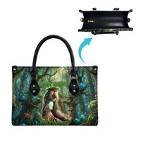Brr Brr Patapim Leather Bag Glowing Heart and Magical Tree Roots in Enchanted Woods