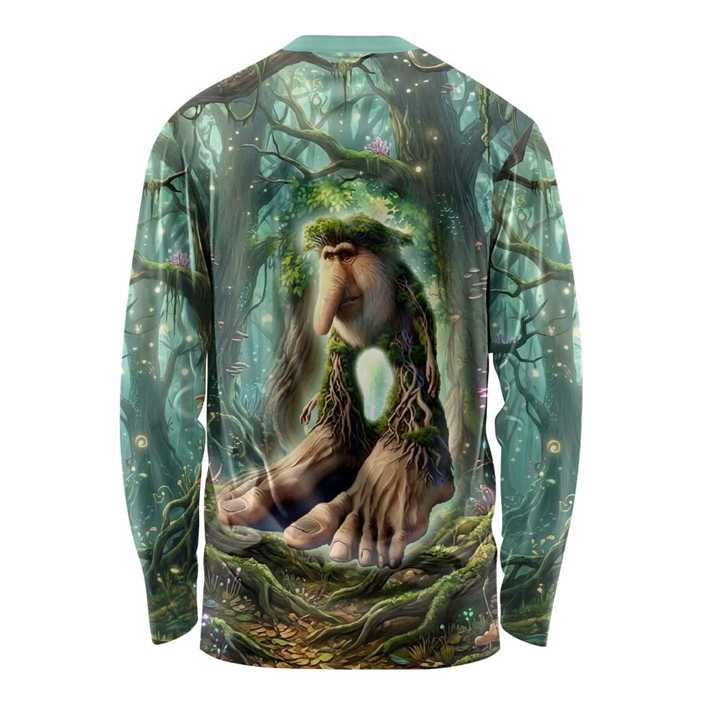 Brr Brr Patapim Long Sleeve Shirt Glowing Heart and Magical Tree Roots in Enchanted Woods