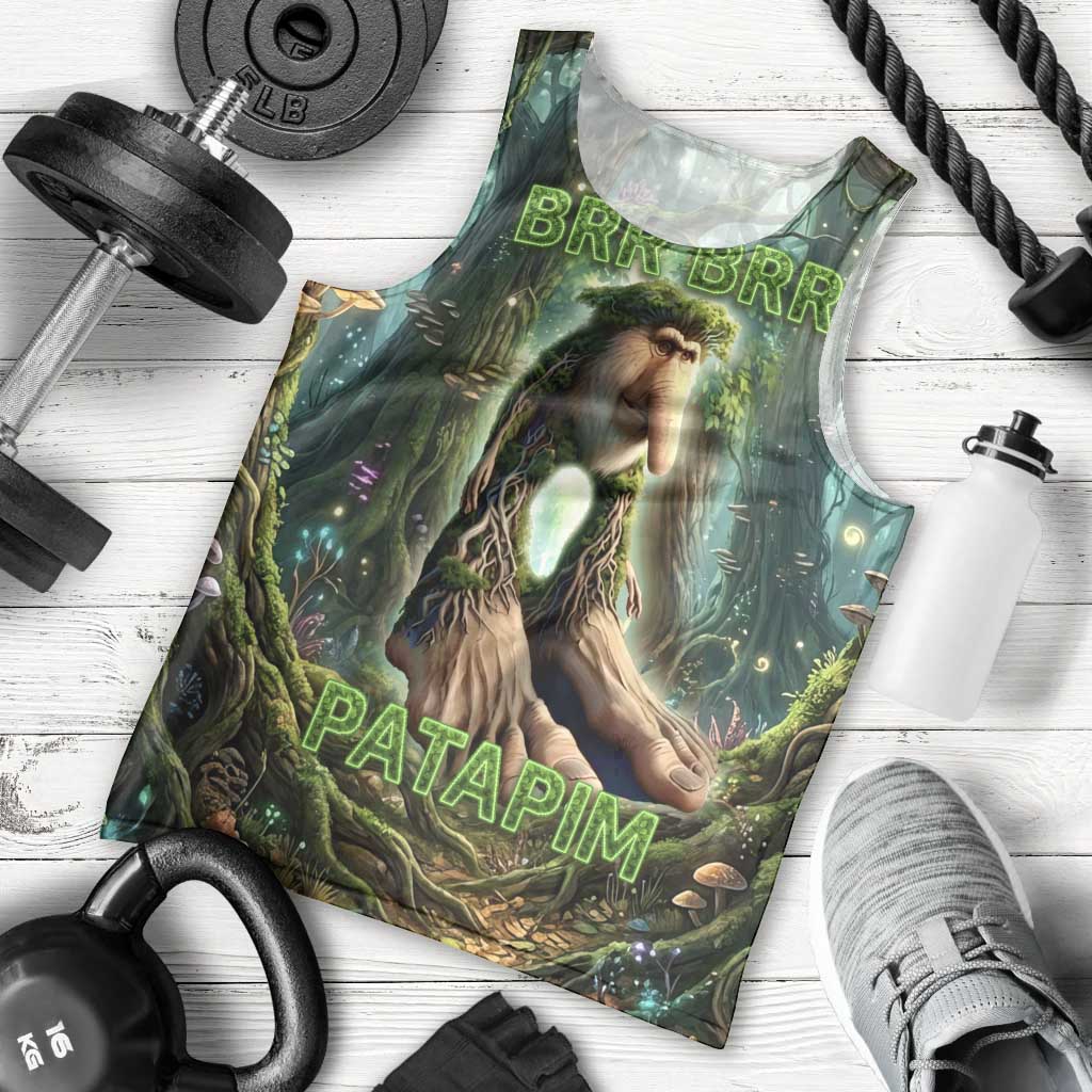 Brr Brr Patapim Men Tank Top Glowing Heart and Magical Tree Roots in Enchanted Woods