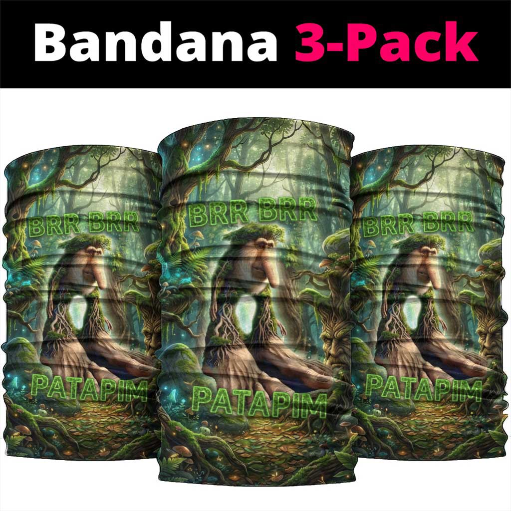 Brr Brr Patapim Neck Gaiter Glowing Heart and Magical Tree Roots in Enchanted Woods