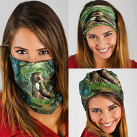 Brr Brr Patapim Neck Gaiter Glowing Heart and Magical Tree Roots in Enchanted Woods
