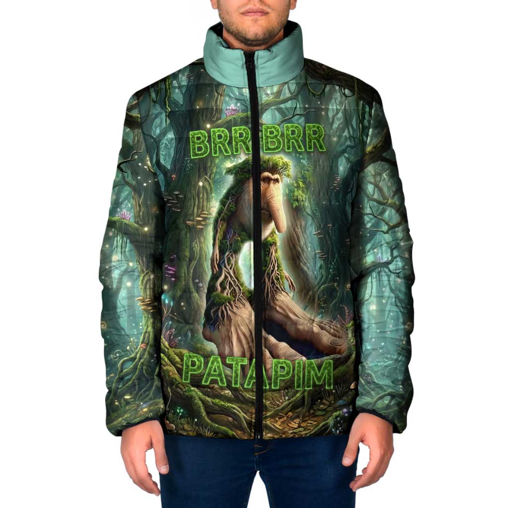 Brr Brr Patapim Padded Jacket Glowing Heart and Magical Tree Roots in Enchanted Woods