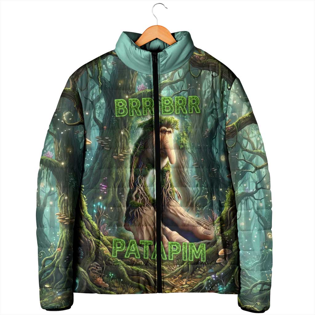 Brr Brr Patapim Padded Jacket Glowing Heart and Magical Tree Roots in Enchanted Woods