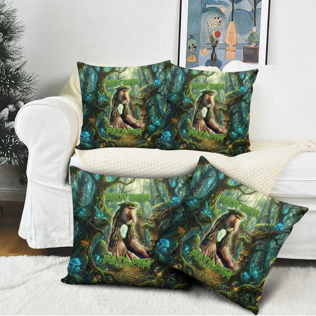 Brr Brr Patapim Pillow Cover Glowing Heart and Magical Tree Roots in Enchanted Woods