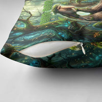 Brr Brr Patapim Pillow Cover Glowing Heart and Magical Tree Roots in Enchanted Woods