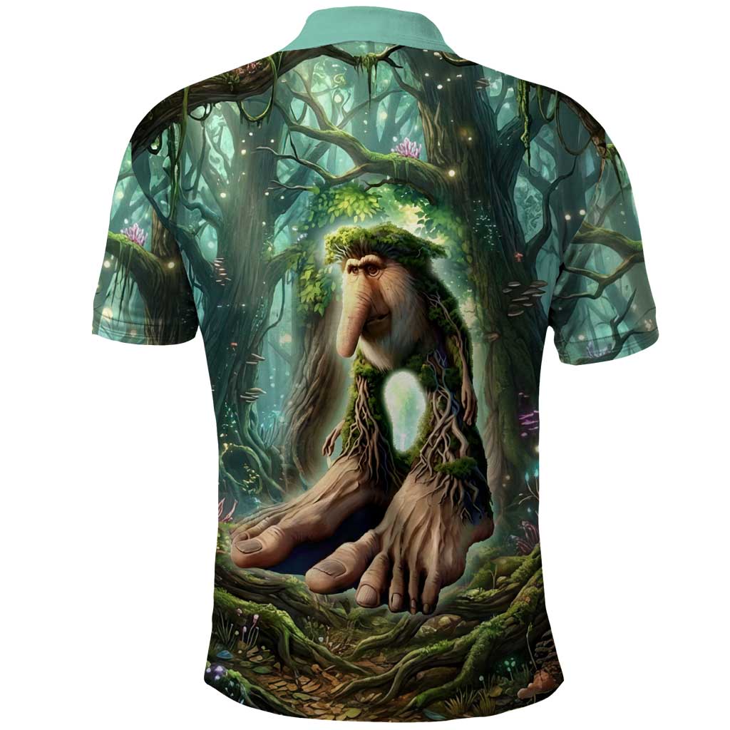 Brr Brr Patapim Polo Shirt Glowing Heart and Magical Tree Roots in Enchanted Woods