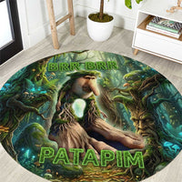 Brr Brr Patapim Round Carpet Glowing Heart and Magical Tree Roots in Enchanted Woods
