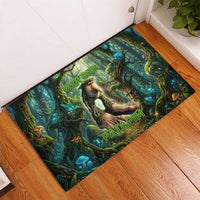 Brr Brr Patapim Rubber Doormat Glowing Heart and Magical Tree Roots in Enchanted Woods