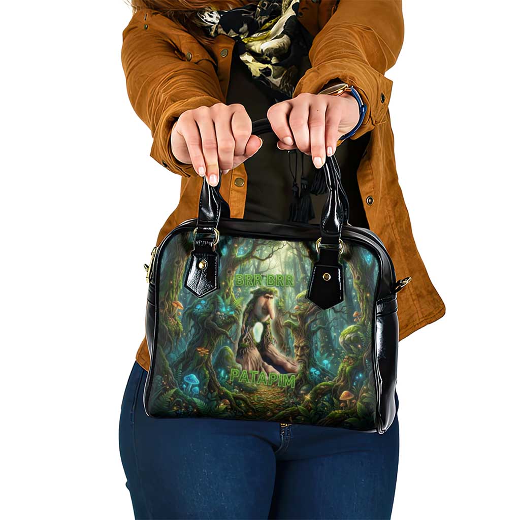 Brr Brr Patapim Shoulder Handbag Glowing Heart and Magical Tree Roots in Enchanted Woods