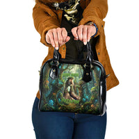 Brr Brr Patapim Shoulder Handbag Glowing Heart and Magical Tree Roots in Enchanted Woods