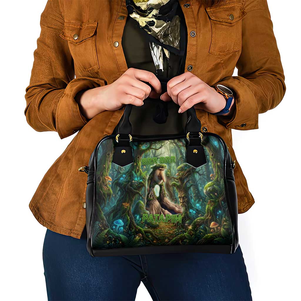 Brr Brr Patapim Shoulder Handbag Glowing Heart and Magical Tree Roots in Enchanted Woods