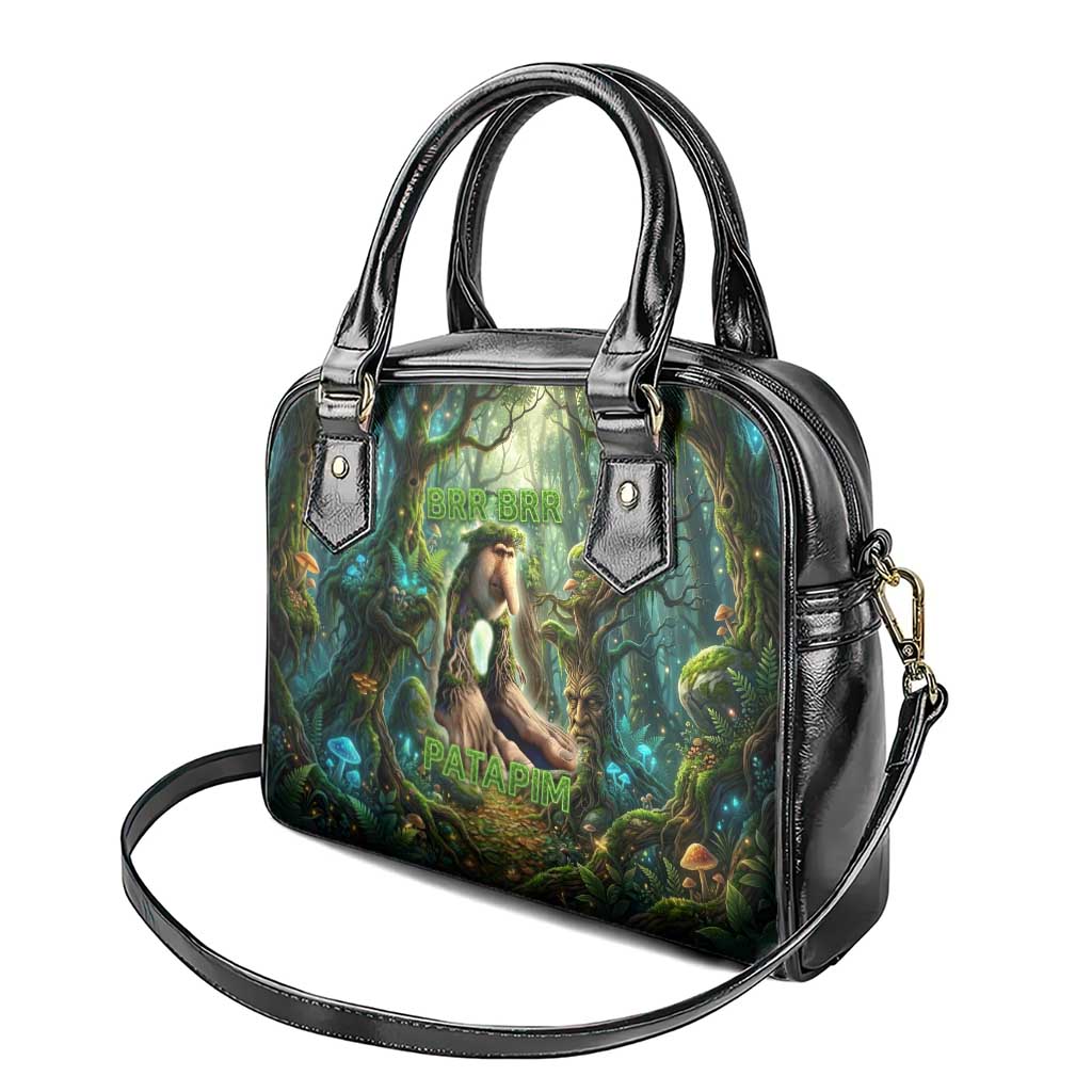 Brr Brr Patapim Shoulder Handbag Glowing Heart and Magical Tree Roots in Enchanted Woods