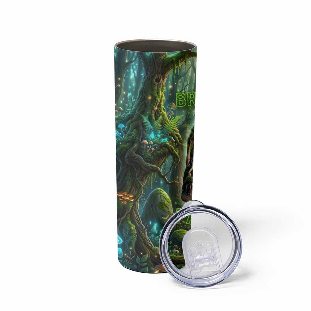 Brr Brr Patapim Skinny Tumbler Glowing Heart and Magical Tree Roots in Enchanted Woods