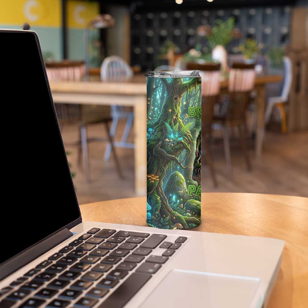 Brr Brr Patapim Skinny Tumbler Glowing Heart and Magical Tree Roots in Enchanted Woods