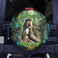 Brr Brr Patapim Spare Tire Cover Glowing Heart and Magical Tree Roots in Enchanted Woods