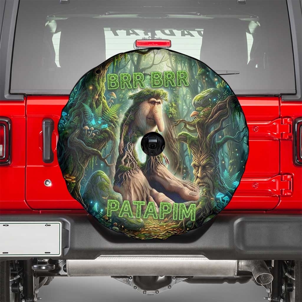 Brr Brr Patapim Spare Tire Cover Glowing Heart and Magical Tree Roots in Enchanted Woods