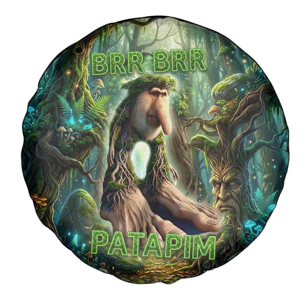 Brr Brr Patapim Spare Tire Cover Glowing Heart and Magical Tree Roots in Enchanted Woods