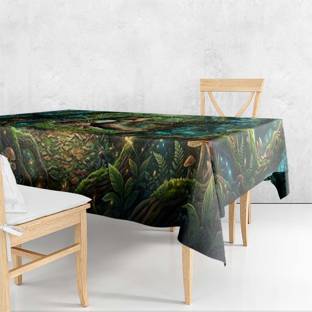 Brr Brr Patapim Tablecloth Glowing Heart and Magical Tree Roots in Enchanted Woods