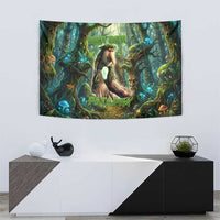 Brr Brr Patapim Tapestry Glowing Heart and Magical Tree Roots in Enchanted Woods