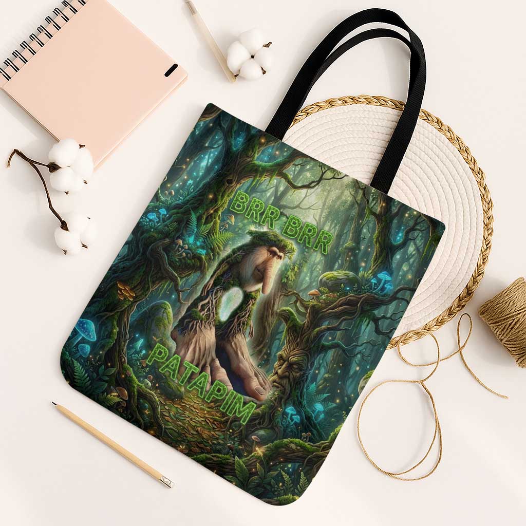 Brr Brr Patapim Tote Bag Glowing Heart and Magical Tree Roots in Enchanted Woods