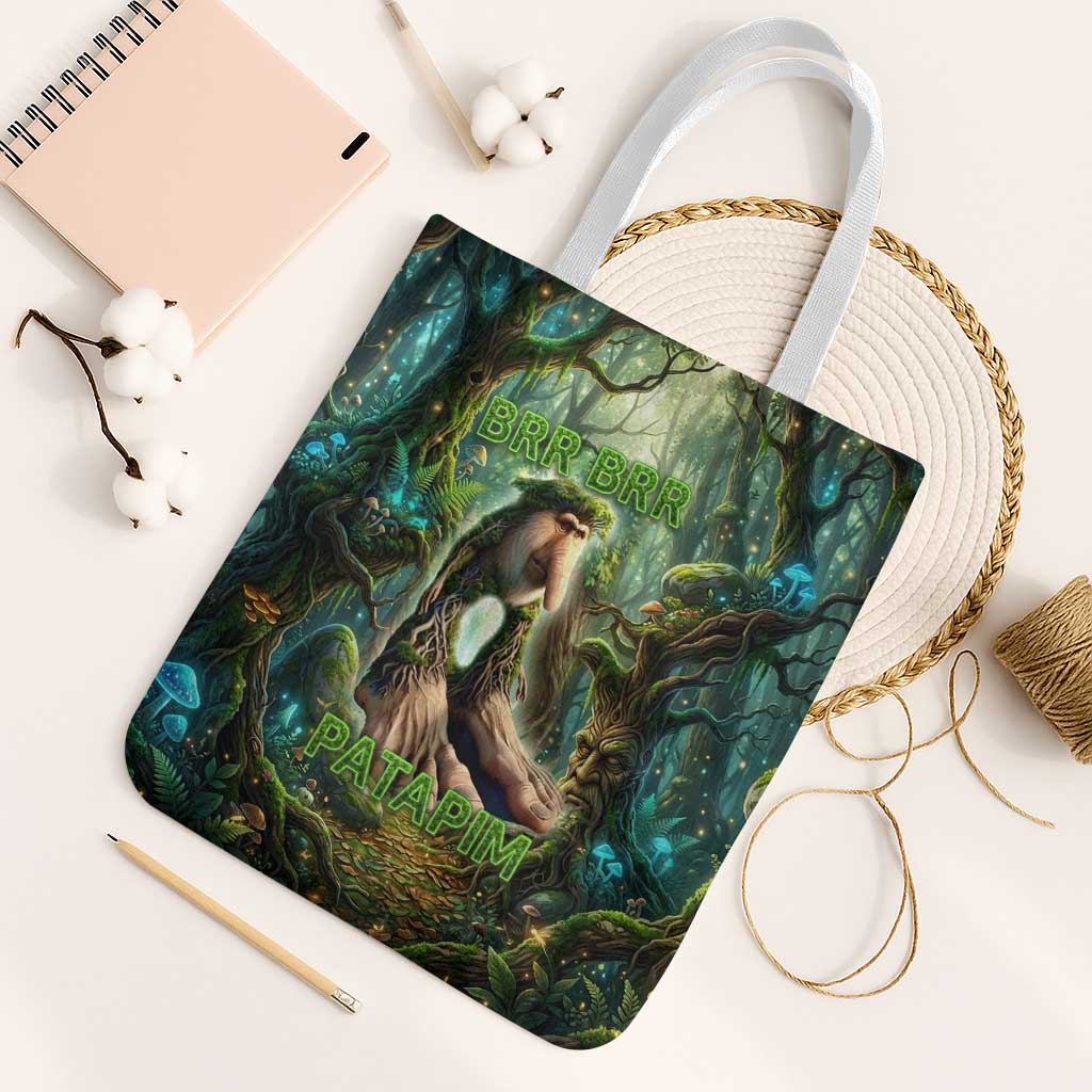 Brr Brr Patapim Tote Bag Glowing Heart and Magical Tree Roots in Enchanted Woods