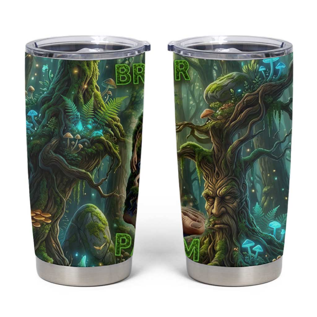 Brr Brr Patapim Tumbler Cup Glowing Heart and Magical Tree Roots in Enchanted Woods