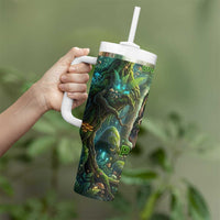 Brr Brr Patapim Tumbler With Handle Glowing Heart and Magical Tree Roots in Enchanted Woods