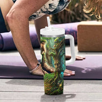 Brr Brr Patapim Tumbler With Handle Glowing Heart and Magical Tree Roots in Enchanted Woods