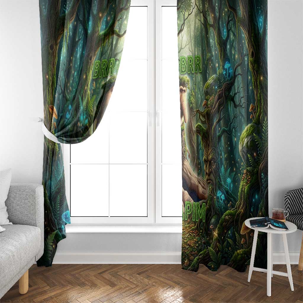 Brr Brr Patapim Window Curtain Glowing Heart and Magical Tree Roots in Enchanted Woods