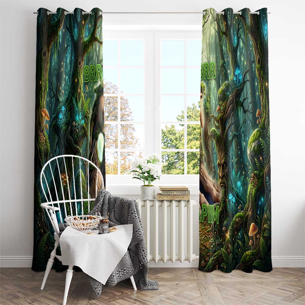 Brr Brr Patapim Window Curtain Glowing Heart and Magical Tree Roots in Enchanted Woods