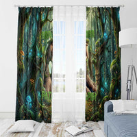 Brr Brr Patapim Window Curtain Glowing Heart and Magical Tree Roots in Enchanted Woods